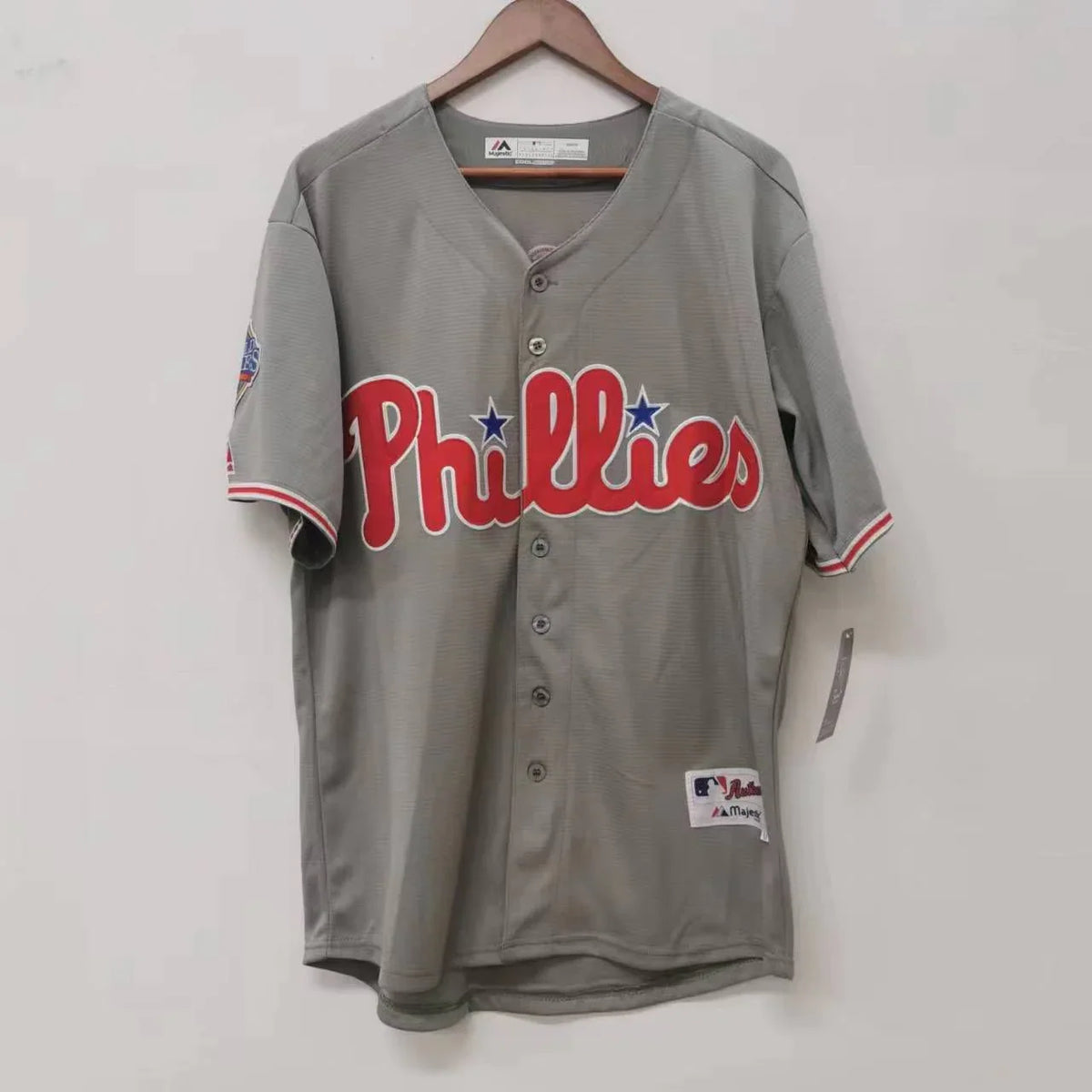 Shane Victorino Philadelphia Phillies Jersey 2008 World Series gray product image 2, provided for visual reference and