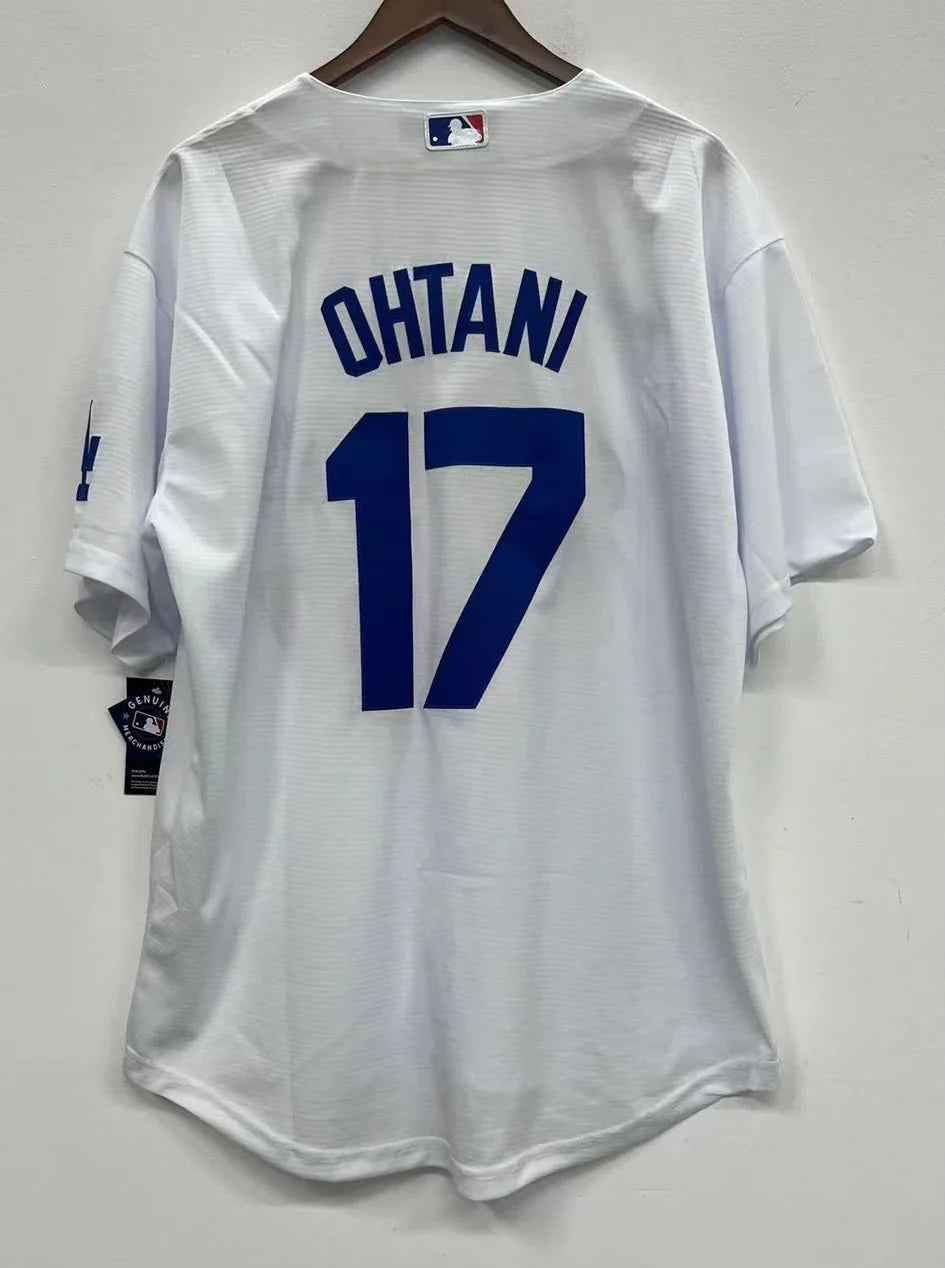 Shohei Ohtani Los Angeles Dodgers jersey white product image 1, provided for visual reference and product detail review