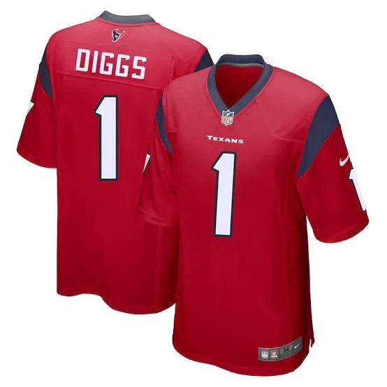 Stefon Diggs Houston Texans official NFL Nike jersey red product image 1, provided for visual reference and product detail