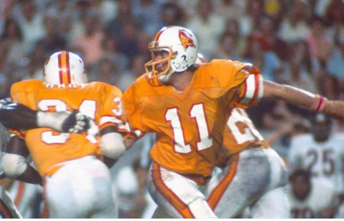 Steve Spurrier Tampa Bay Buccaneers NFL Jersey Mitchell & Ness product image 3, provided for visual reference and product