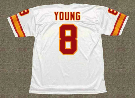 Steve Young Tampa Bay Buccaneers 1986 NFL Jersey Mitchell & Ness white product image 1, provided for visual reference and