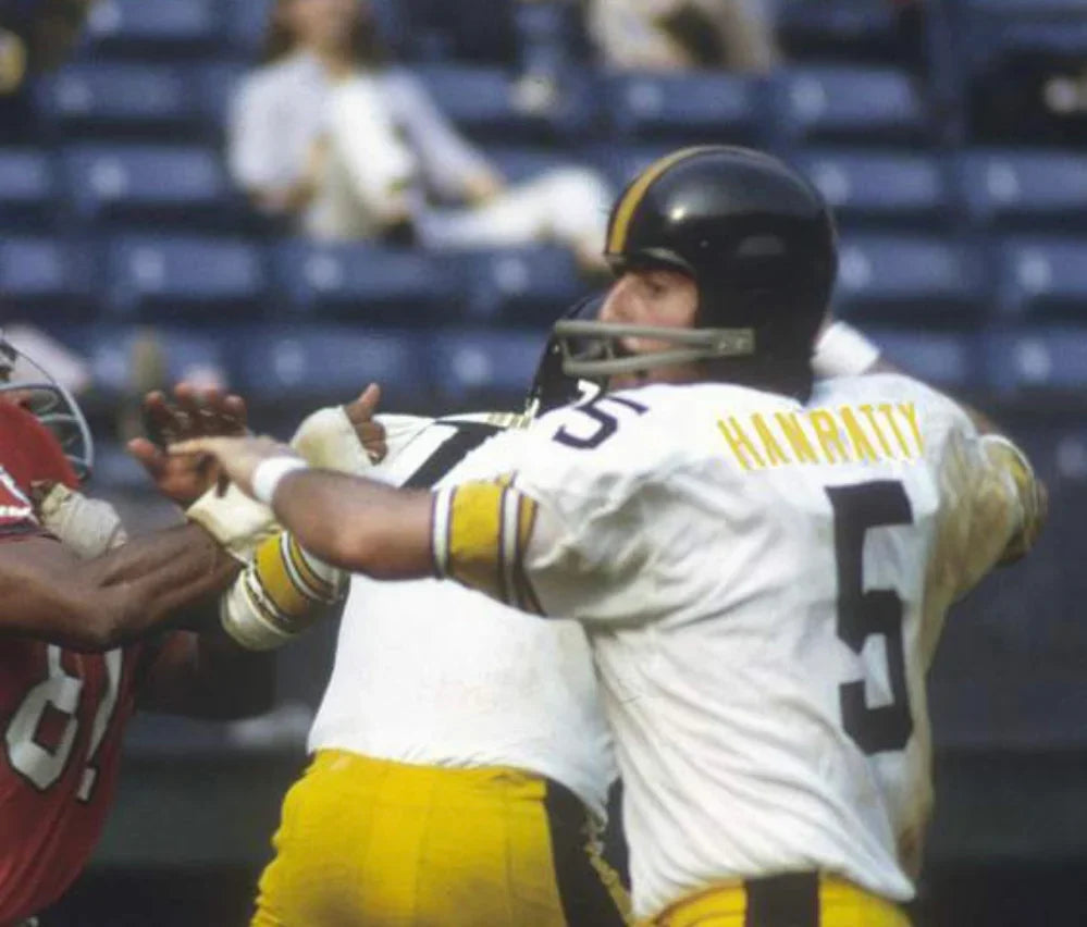 Terry Hanratty 1969 Pittsburgh Steelers NFL Mitchell & Ness Jersey product image 3, provided for visual reference and