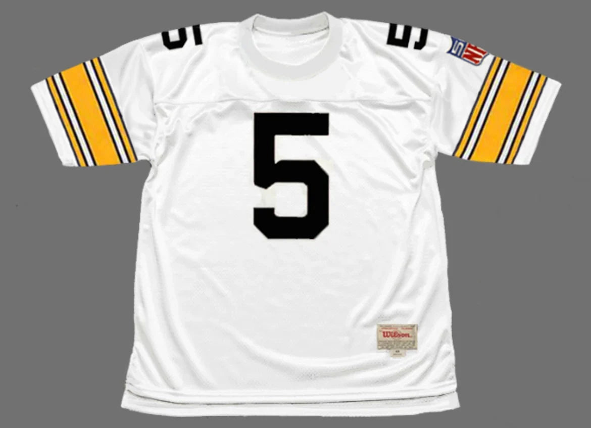 Terry Hanratty 1969 Pittsburgh Steelers NFL Mitchell & Ness Jersey product image 2, provided for visual reference and