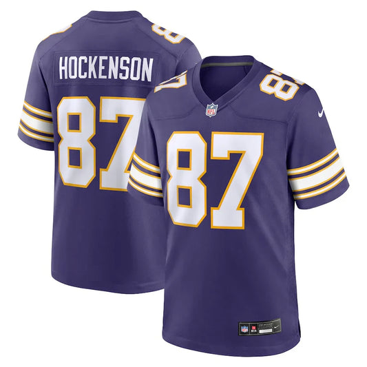 T.J. Hockenson Minnesota Vikings Jersey Nike purple product image 1, provided for visual reference and product detail review