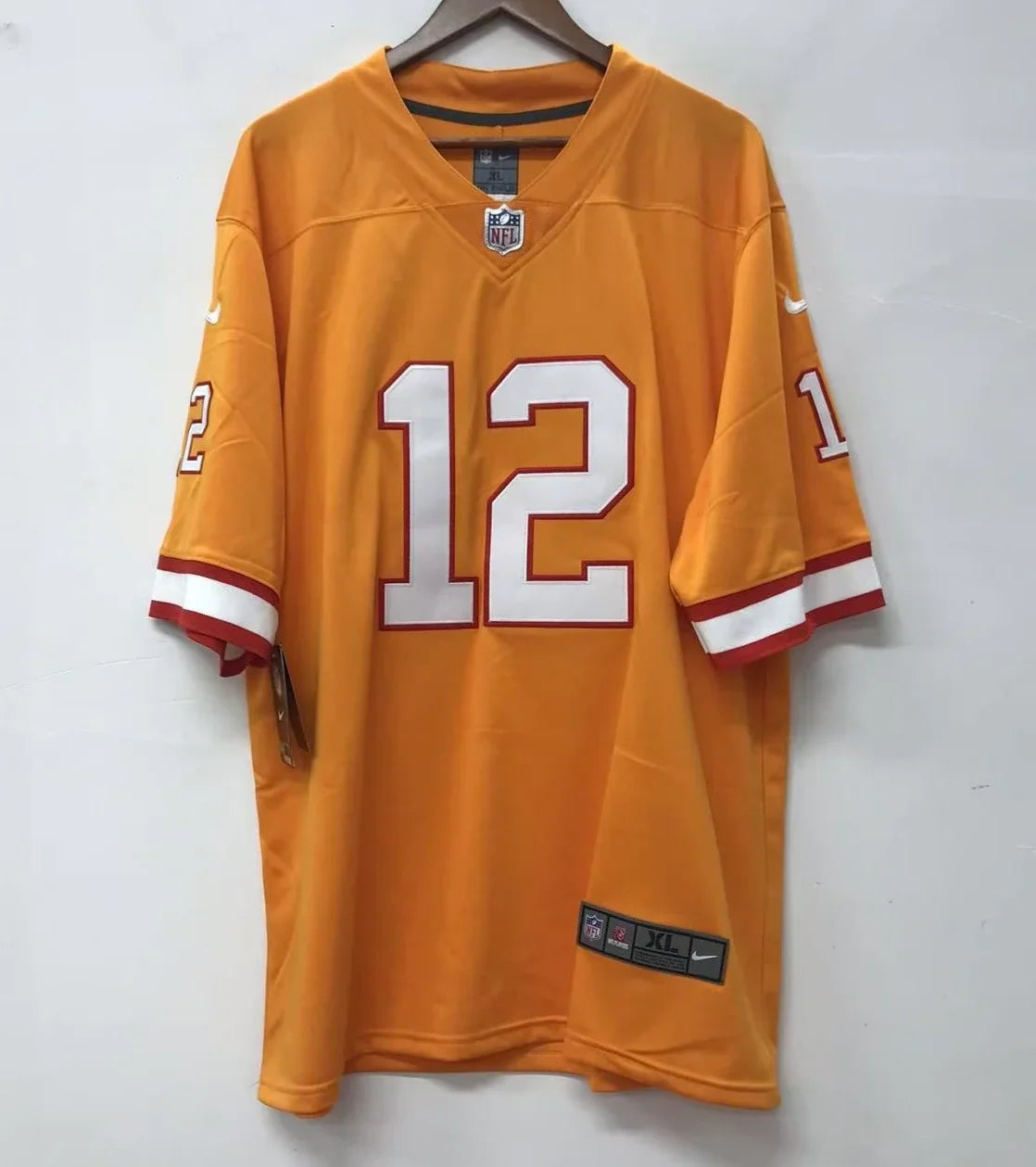 Tom Brady Tampa Bay Buccaneers retro pumpkin throwback Jersey product image 2, provided for visual reference and product
