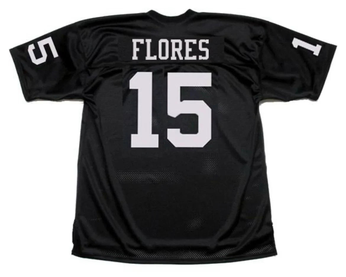 Tom Flores Oakland Raiders Mitchell & Ness Jersey black product image 1, provided for visual reference and product detail