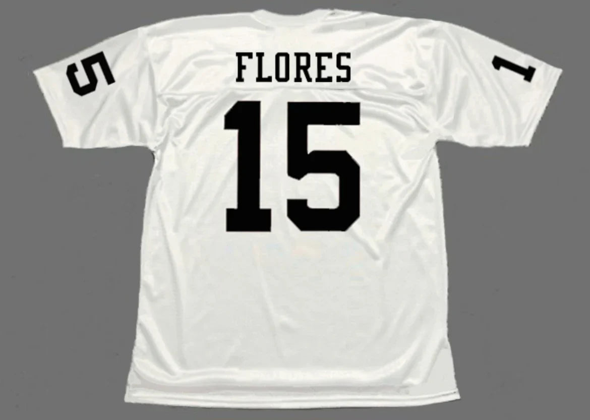 Tom Flores Oakland Raiders Mitchell & Ness Jersey product image 1, provided for visual reference and product detail review