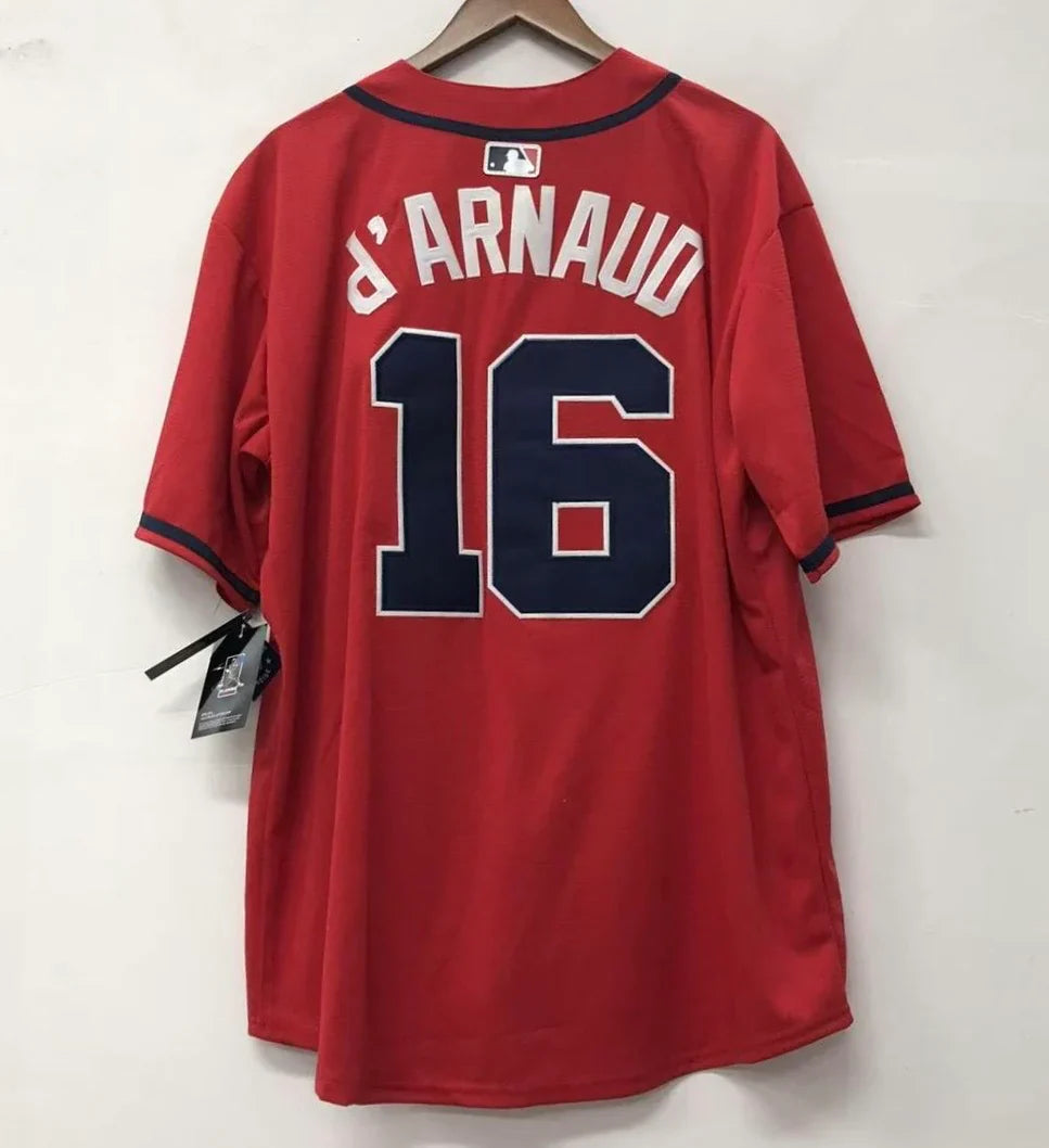 Travis d’Arnaud Atlanta Braves Jersey Nike red product image 2, provided for visual reference and product detail review