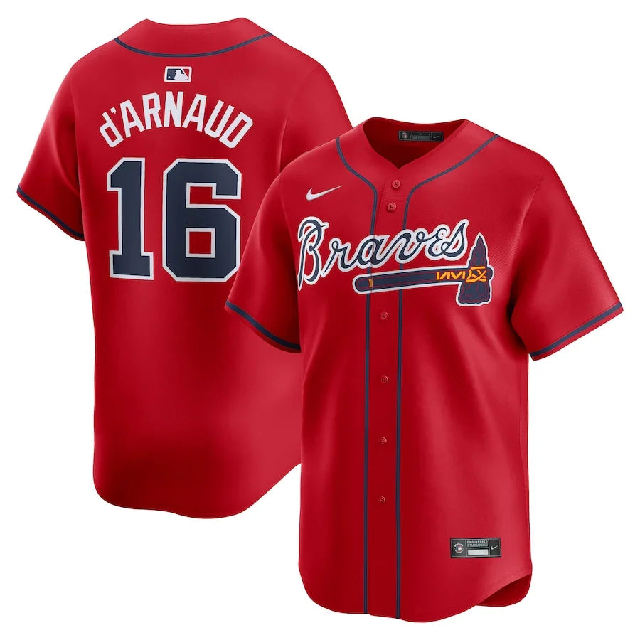 Travis d’Arnaud Atlanta Braves Jersey Nike red product image 1, provided for visual reference and product detail review