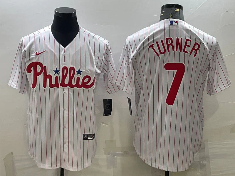 Trea Turner Philadelphia Phillies Official MLB Nike Jersey white product image 1, provided for visual reference and product