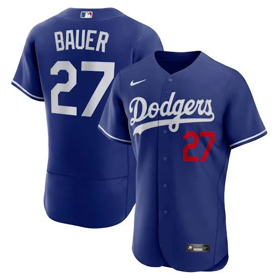 Trevor Bauer Los Angeles Dodgers Official MLB Nike jersey blue product image 1, provided for visual reference and product