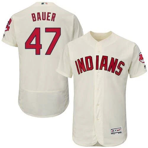 Trevor Bauer Cleveland Indians Official MLB Majestic jersey product image 1, provided for visual reference and product