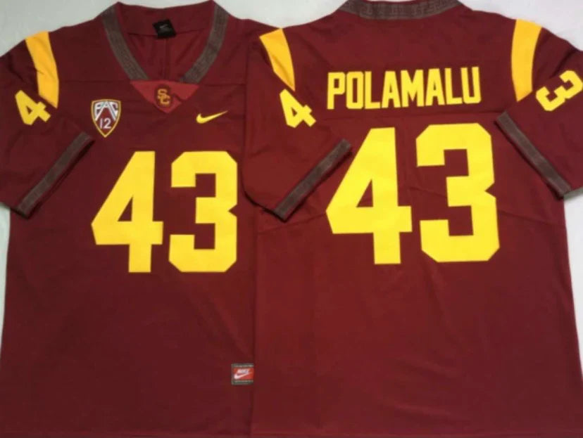 Troy Polamalu USC Trojans Jersey Nike product image 1, provided for visual reference and product detail review