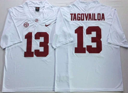 Tua Tagovailoa Alabama Crimson Tide white Nike Jersey white product image 1, provided for visual reference and product
