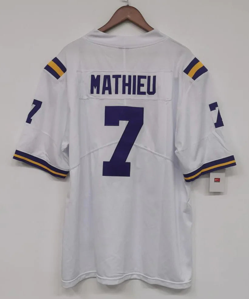 Tyrann Mathieu LSU Tigers Jersey white Nike product image 1, provided for visual reference and product detail review