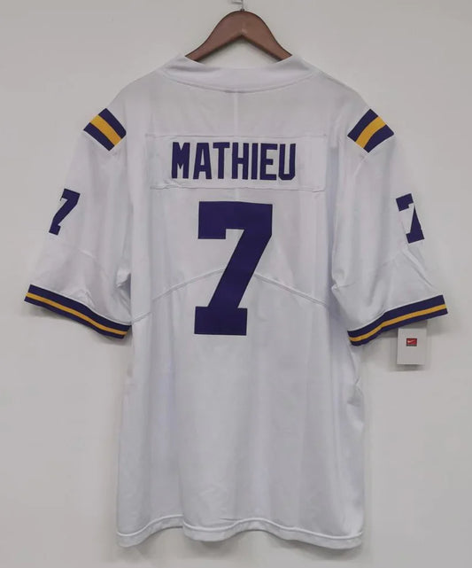 Tyrann Mathieu LSU Tigers Jersey white Nike product image 1, provided for visual reference and product detail review