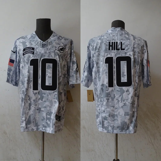 Tyreek Hill Miami Dolphins 2024 military salute to service Jersey Nike product image 1, provided for visual reference and