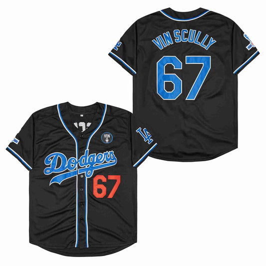 Vin Scully Los Angeles Dodgers Jersey Mitchell & Ness black product image 1, provided for visual reference and product