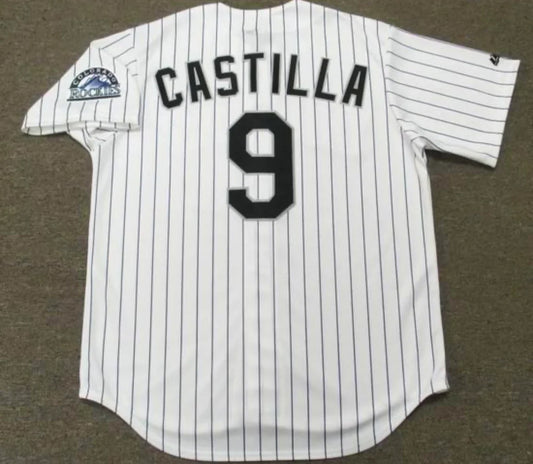 Vinny Castilla Colorado Rockies Official MLB Majestic Jersey product image 1, provided for visual reference and product