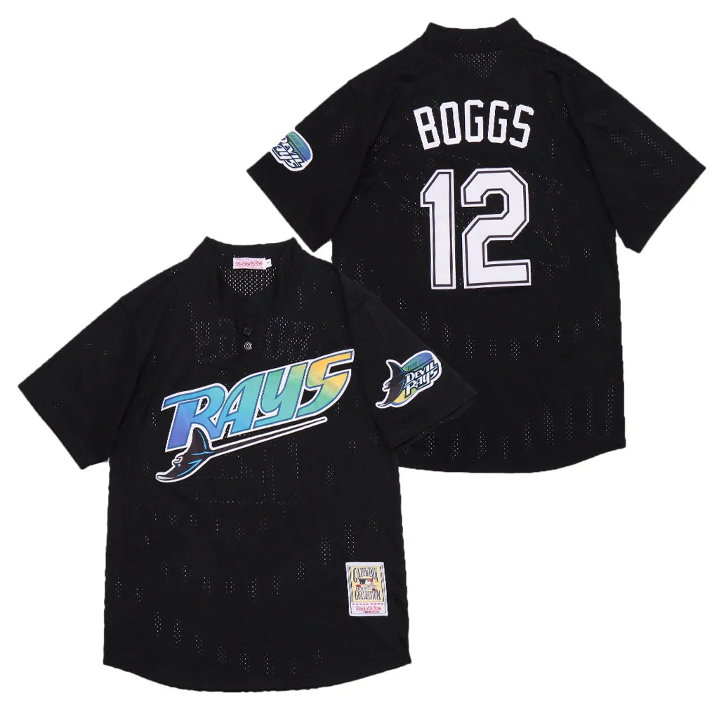 Wade Boggs Tampa Bay Rays Jersey Mitchell & Ness Black product image 1, provided for visual reference and product detail