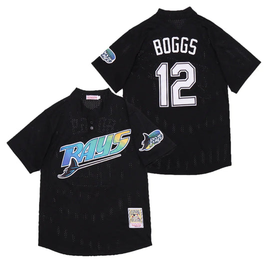 Wade Boggs Tampa Bay Rays Jersey Mitchell & Ness Black product image 1, provided for visual reference and product detail