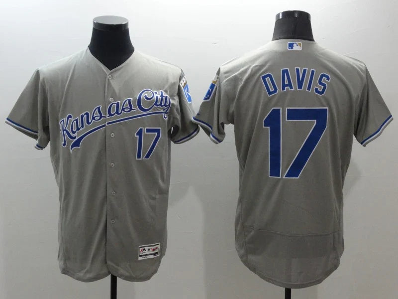 Wade Davis Kansas City Royals Jersey Majestic gray product image 1, provided for visual reference and product detail review