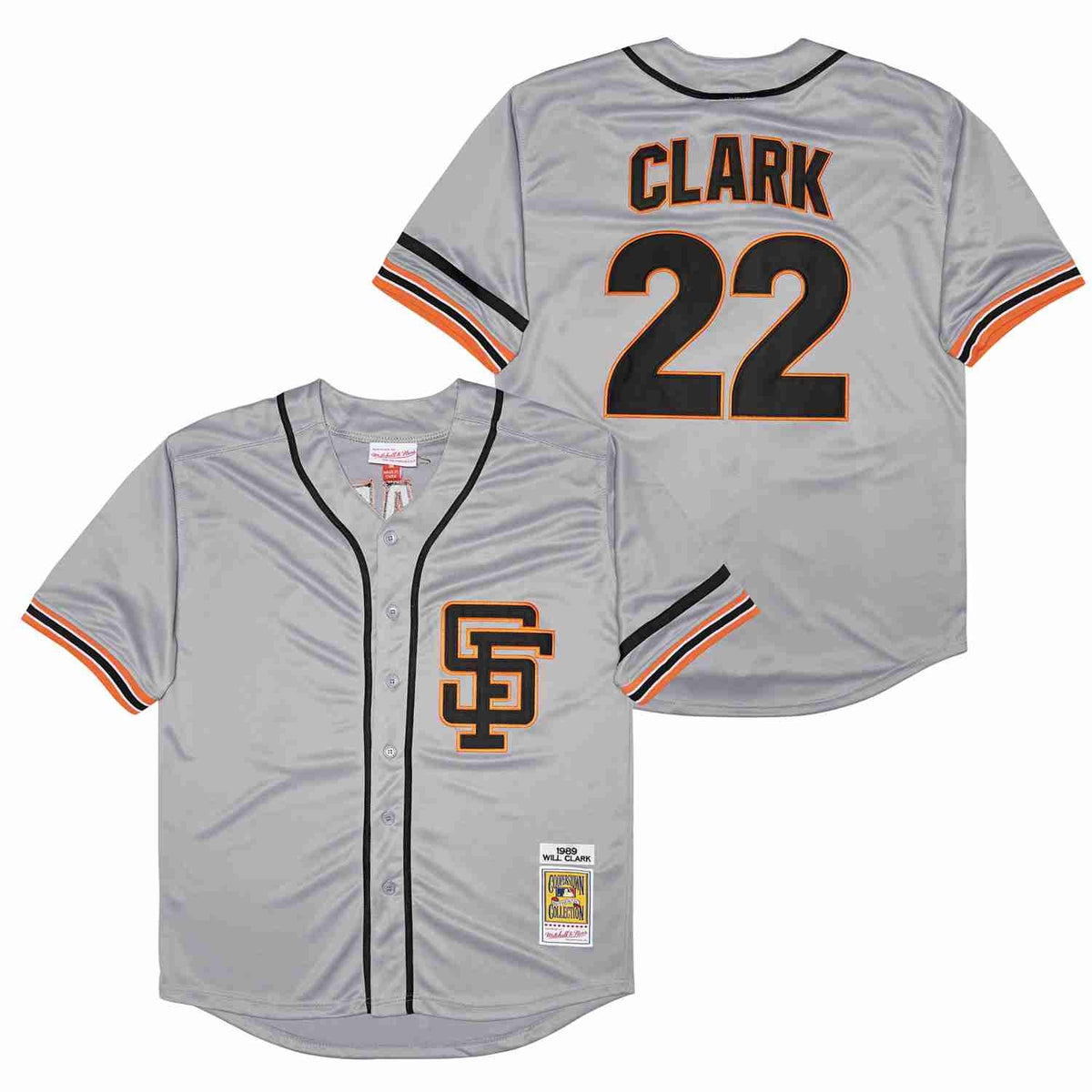 Will Clark San Francisco Giants Jersey Mitchell & Ness gray product image 1, provided for visual reference and product