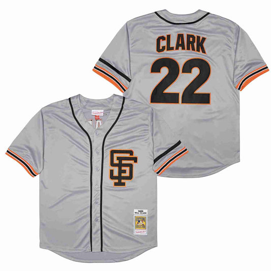 Will Clark San Francisco Giants Jersey Mitchell & Ness gray product image 1, provided for visual reference and product