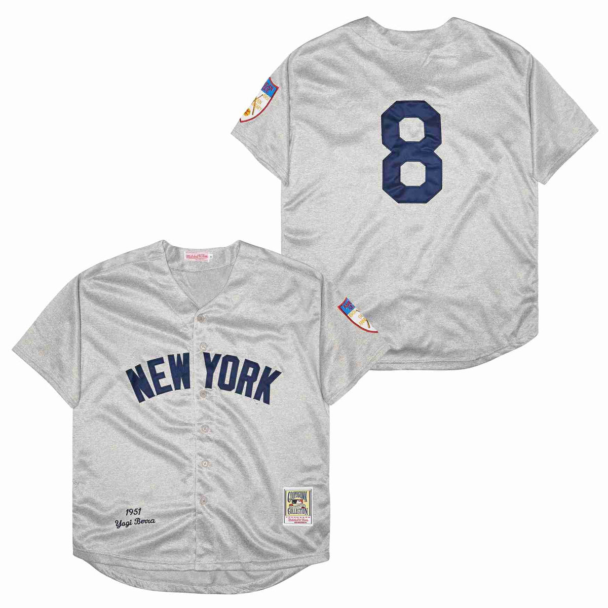 Yogi Berra New York Yankees Jersey gray Mitchell & Ness product image 1, provided for visual reference and product detail