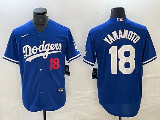 Yoshinobu Yamamoto Los Angeles Dodgers Official MLB Nike Jersey blue product image 1, provided for visual reference and